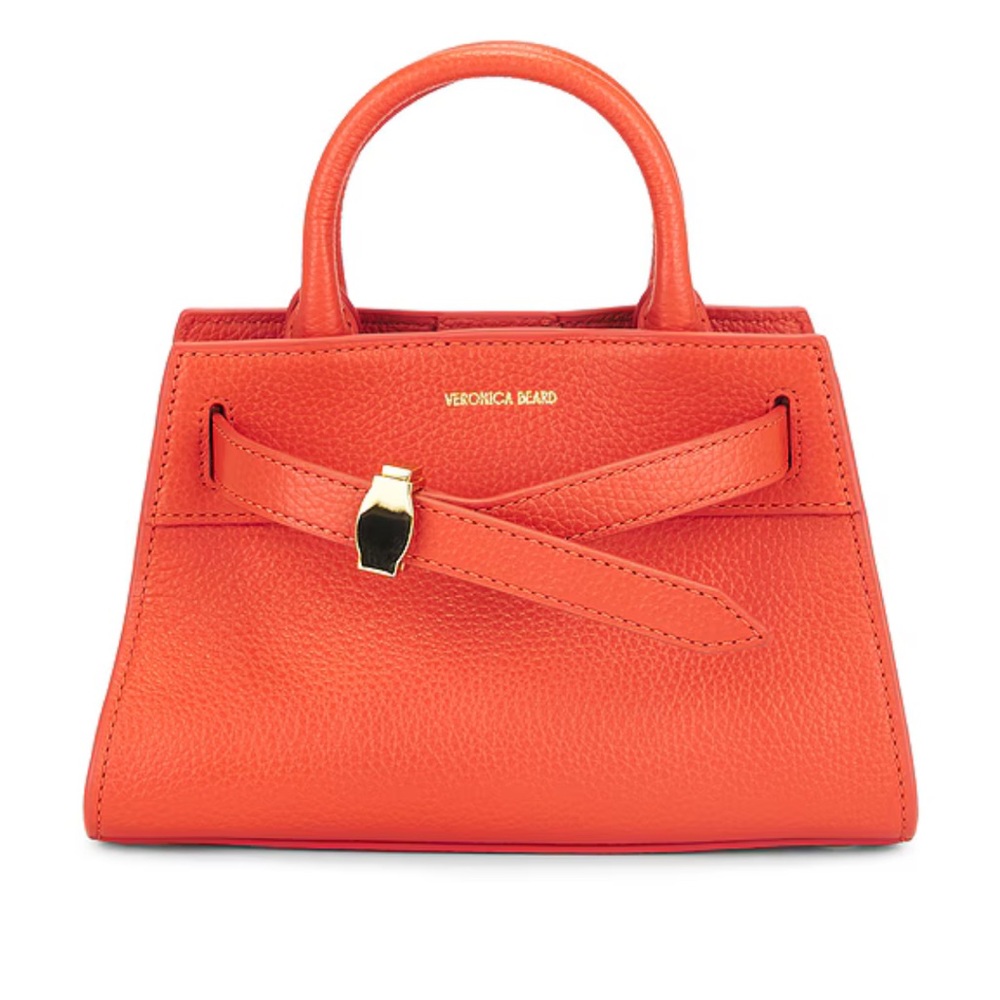 Only used few times. Veronica Beard Orange Leather Top-Handle Crossbody Bag